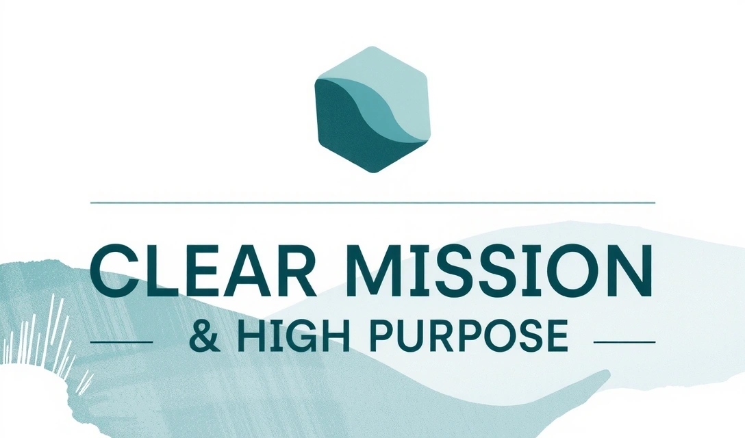 Imagine abstractă reprezentând o misiune clară și un scop înalt.